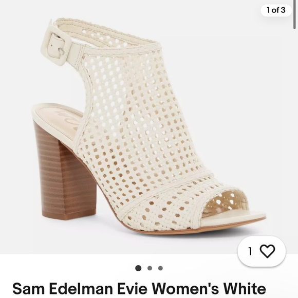 Sam Edelman Evie Ivory leather peep toe sandals size 8.5 - Picture 1 of 6